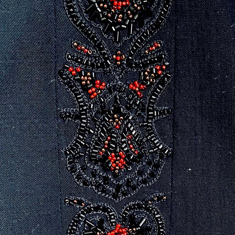 Gorgeous Vintage Oscar by Oscar de la Renta Black Beaded Tuxedo Pants